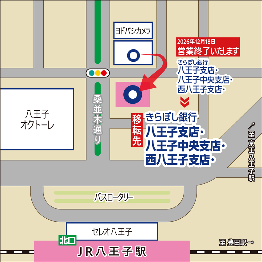 八王子支店・八王子中央支店・西八王子支店